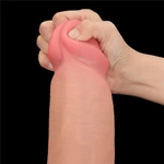 14'' King Sized Sliding Skin Dual Layer Dildo sa Testisima i Vakuumskim Postoljem