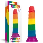 7'' Prider Dildo - Višebojni, Vodootporni, Sa Vakuumskim Postoljem, Lovetoy
