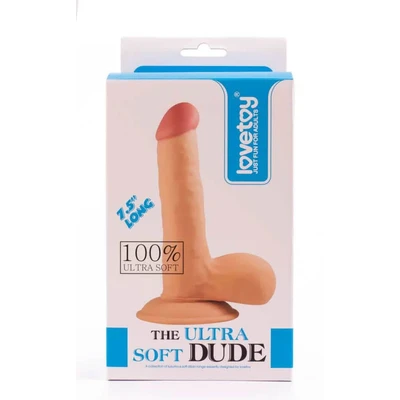 7.5" Ultra Soft Dude sa testisima i vakuumskim postoljem - Sexy Shop