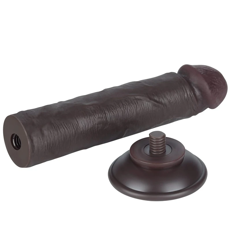 8'' Realistički Dildo sa Vakuumskim Postoljem - Crni Lovetoy