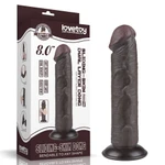 8'' Realistički Dildo sa Vakuumskim Postoljem - Crni Lovetoy