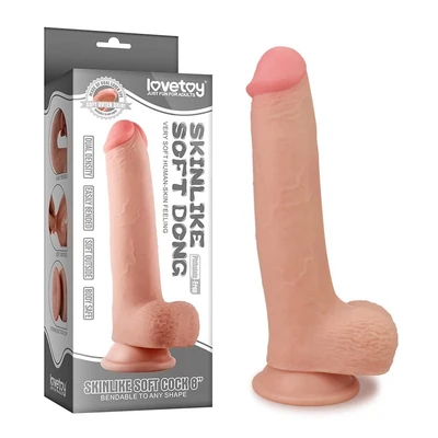 8" Realistični Soft Dong sa Testisima i Vakuumskim Postoljem - Sexy Shop