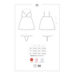 810-BAB-2 Babydoll i thong bijeli L/XL Obsessive