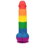 9'' Prider Dildo sa testisima, vakuumskim postoljem i vodootporno, višebojni Lovetoy