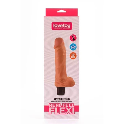 9" Real Feel Flexi Vodootporni Vibrator sa Testisima - Lovetoy - Sexy Shop