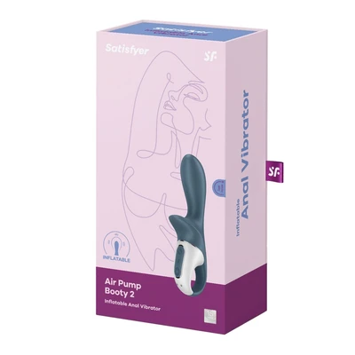 Air Pump Booty 1 - Analan Vibrator sa Inflatable Shaftom, Sivi - Sexy Shop