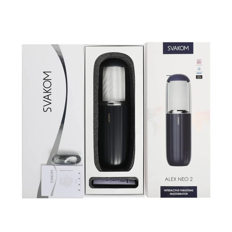 Alex Neo 2 - Vibrirajući masturbator sa aplikacionom kontrolom, 30cm, crni