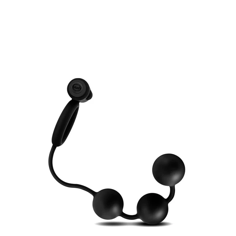 Analne Perle sa C-Ringom i Vibracijom - Crne - Blush