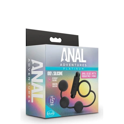 Analne Perle sa C-Ringom i Vibracijom - Crne - Blush - Sexy Shop