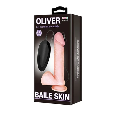 Baile Skin Oliver 9,5" dildo sa testisima i vakuumskim postoljem - Sexy Shop