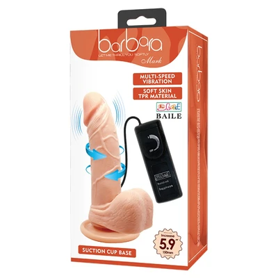 Barbara Mark Vibrirajući Dildo 15cm sa Daljinskim i Vakuumskim Postoljem - Sexy Shop