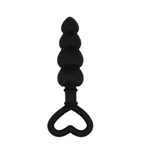 Beaded Luv Probe - Crne analne kuglice od silikona 15,6 cm