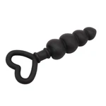 Beaded Luv Probe - Crne analne kuglice od silikona 15,6 cm