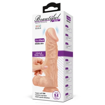 Beautiful Buraq 24cm Vibrirajući Dildo sa Testisima i Vakuumskim Postoljem - Sexy Shop