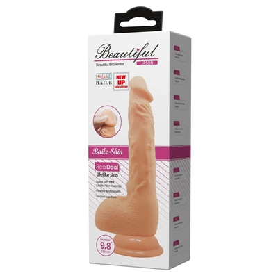 Beautiful Jason 25 cm Vibrirajući Dildo sa Testisima i Vakuumskim Postoljem - Sexy Shop