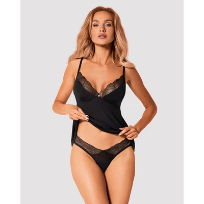 Bella Rou komplet top i gaćice M/L crna - Obsessive - Sexy Shop