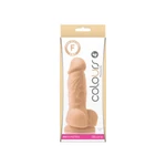 Bijeli dildo sa testisima i vakuumskim postoljem, 14 cm - NS Toys