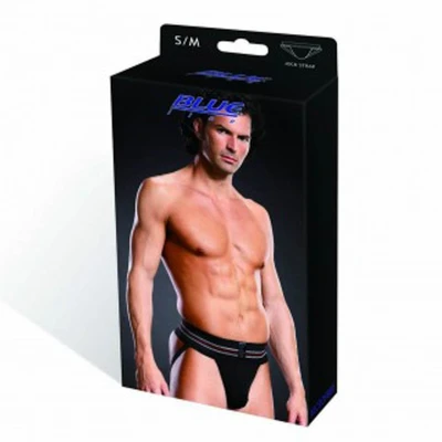 BLUE LINE Crni Jock Strap za Performanse S/M - Sexy Shop