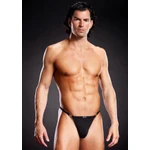 Blue Line Microf. V-string sa Metalnim Prstenovima - Crni L/XL