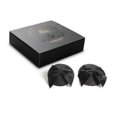 Burlesque pasties BOW - crne samolepljive šnale za intimne trenutke - Sexy Shop