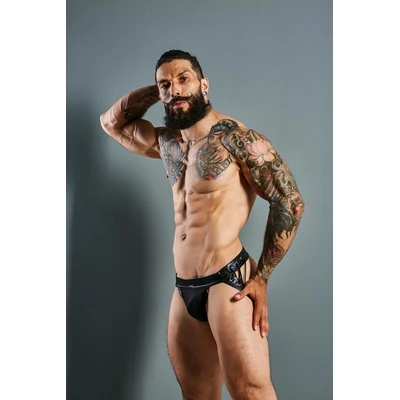 C4M-Desire Jockstrap Crni Veštačka Koža - Sexy Shop