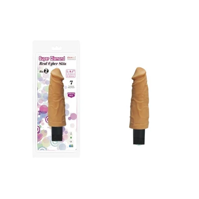 Charmly Super Diamond Real Cyber Skin No. 2 - Vodootporni vibrator od sintetičke kože, 23cm - Sexy Shop
