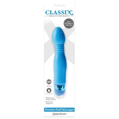 Classix Powder Puff Masazer - Plavi Vodootporni Igrač za Odrasle - Sexy Shop