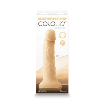 Colours Pleasures - 7" Vibrirajući Dildo sa Vakuumskim Postoljem - Crni - Sexy Shop