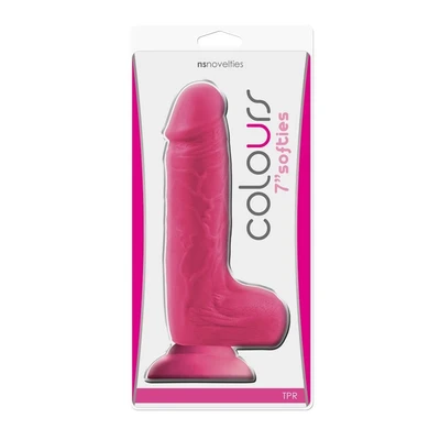 Colours Softies Roze Dildo 20,3 cm sa Testisima i Vakuumskim Postoljem - Sexy Shop