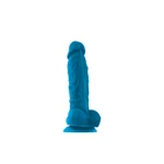 ColourSoft Plavi Dildo 17cm sa Vakuumskim Postoljem i Testisima