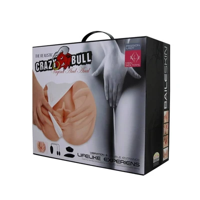 Crazy Bull muška masturbacija sa vibracijom i daljinskim upravljačem, vodootporna, 22,5cm, kožne boje - Sexy Shop