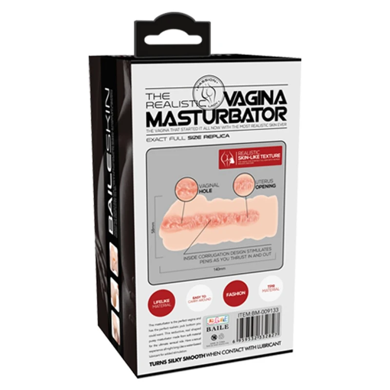 Crazy Bull Realistična vaginska masturbator igračka, 13,6 cm, vodootporna, boja kože