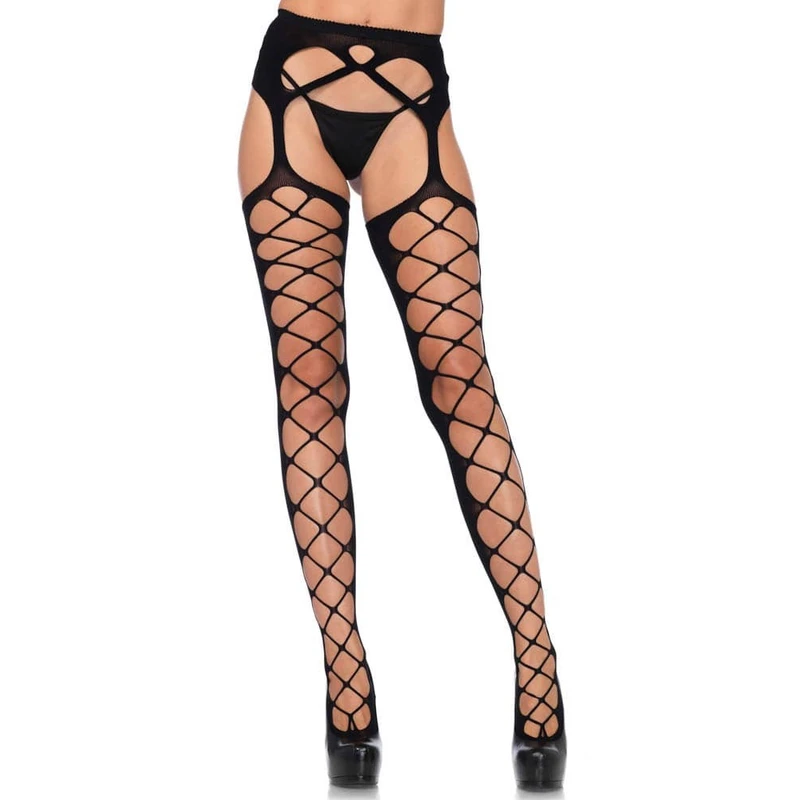 Crne prozirne čarape sa štrasom Leg Avenue O/S
