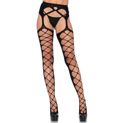 Crne prozirne čarape sa štrasom Leg Avenue O/S - Sexy Shop