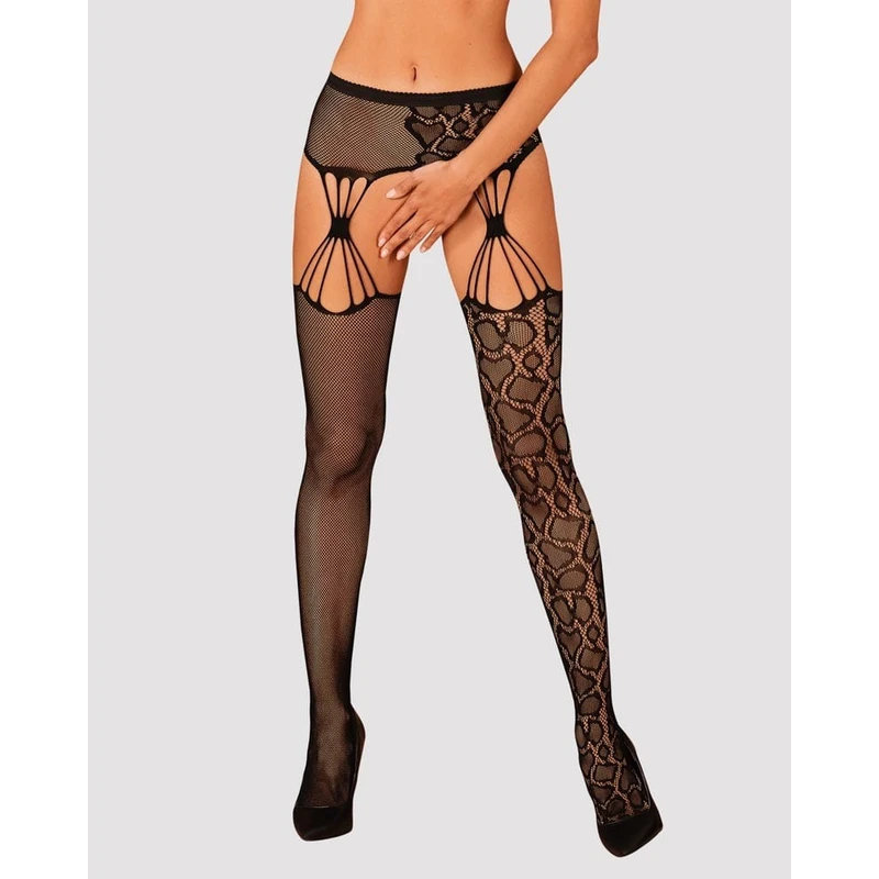 Crne samostojeće čarape Obsessive S821 S/M/L