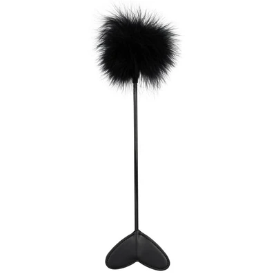 Crni perjani štap Bad Kitty sa srcem od imitacije kože 29cm - Sexy Shop