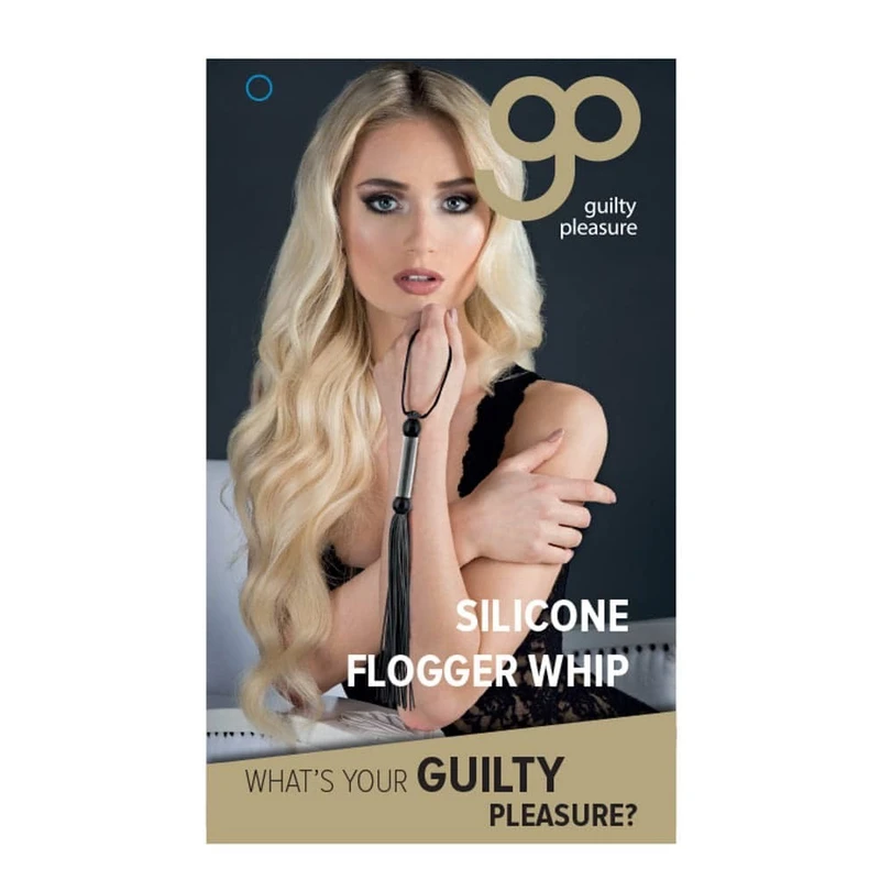 Crni silikonasti flogger 25,6 cm Guilty Pleasure