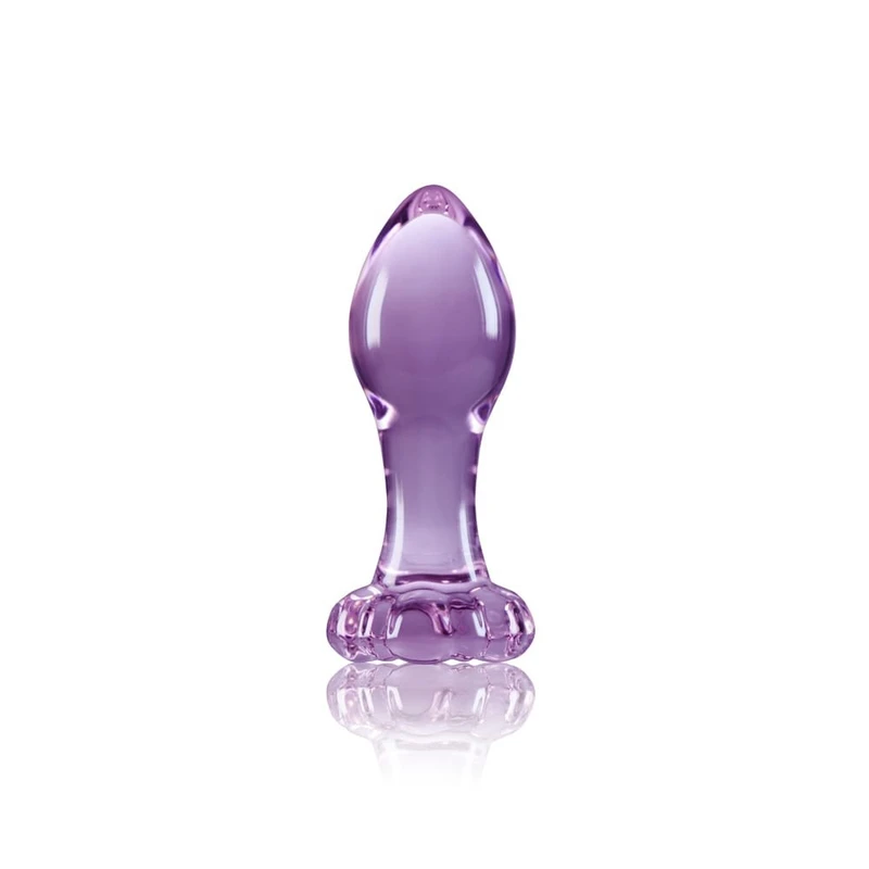 Crystal - Cvijet - Ljubičasti 8,9 cm - Vodootporni Borosilikatni Stakleni Igračka za Odrasle