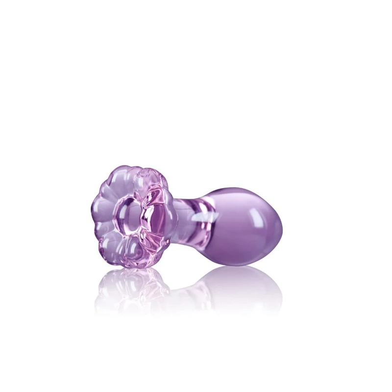 Crystal - Cvijet - Ljubičasti 8,9 cm - Vodootporni Borosilikatni Stakleni Igračka za Odrasle