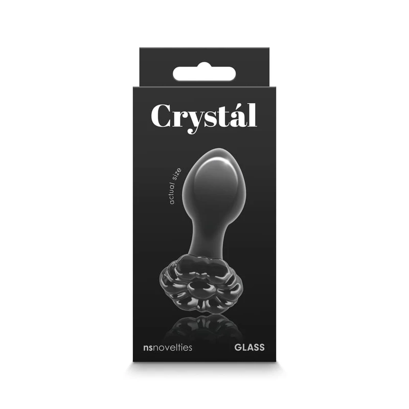 Crystal Flower Black - 100% higijenski borosilikat staklo, 8,9cm, vodootporan