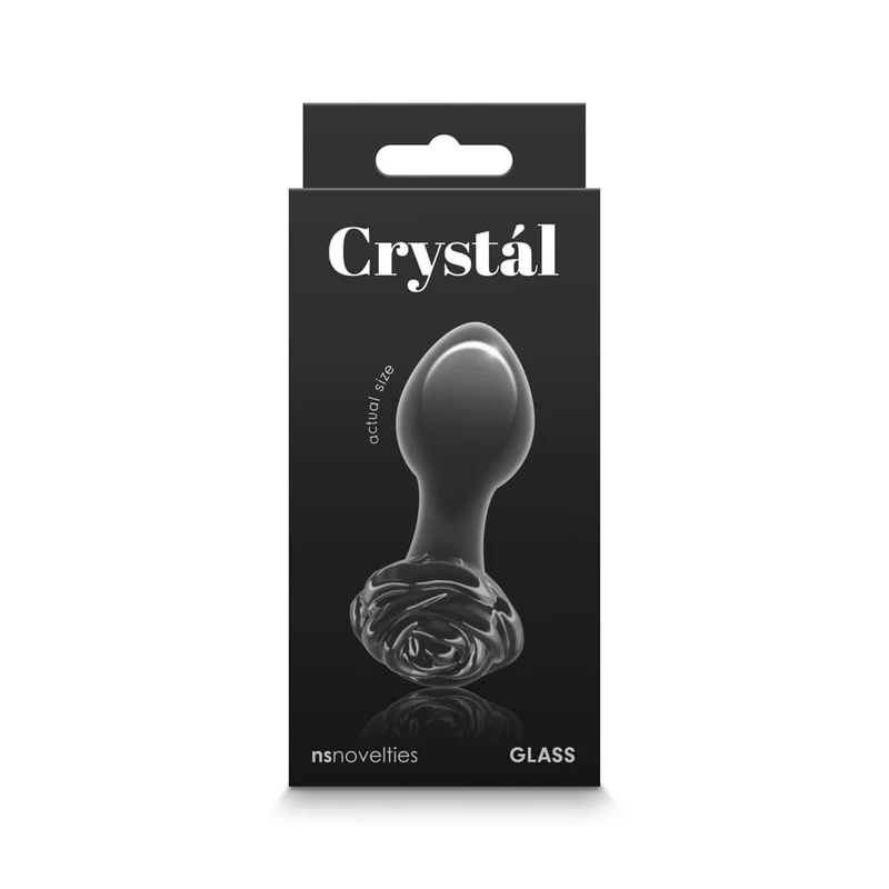 Crystal Rose Black - vodootporni borosilikatni stakleni predmet za užitak 8,9 cm