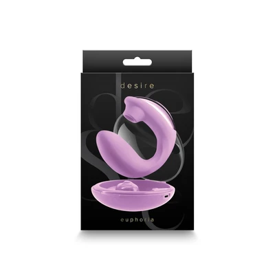 Desire - Euphoria Dupli Dildo sa Air Pulse Tehnologijom - Ljubičasti 14,5 cm - Sexy Shop