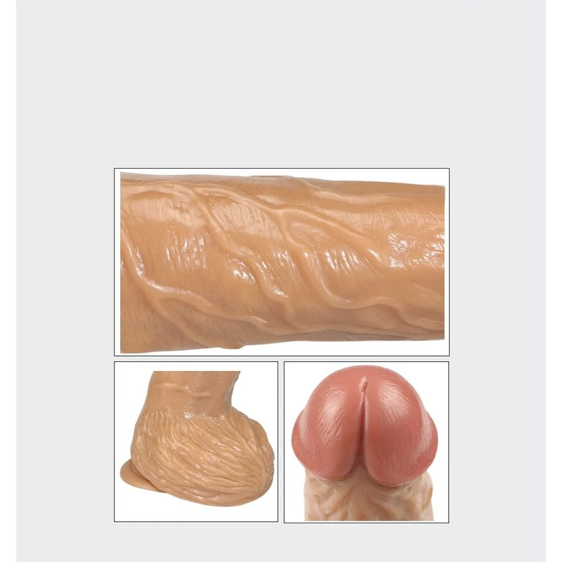Dildо 22 cm Lovetoy - Ekstremno Veliki sa Testisima i Vakuumskim Postoljem, Vodootporan