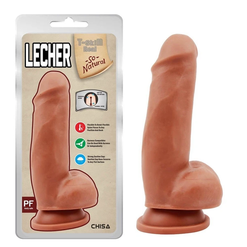 Dildo sa testisima i vakuumskim postoljem, 18cm, Chisa Novelties, boja pesak