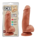 Dildo sa testisima i vakuumskim postoljem, 18cm, Chisa Novelties, boja pesak