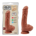 Dildo sa testisima i vakuumskim postoljem 20cm - Pesak - Chisa Novelties