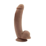Dildo sa vakuumskim postoljem, G-tačka, braon, 20,5cm