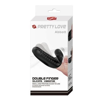 Double finger vibrator sa rastezljivim petljama – Pretty Love Abbott Black - Sexy Shop