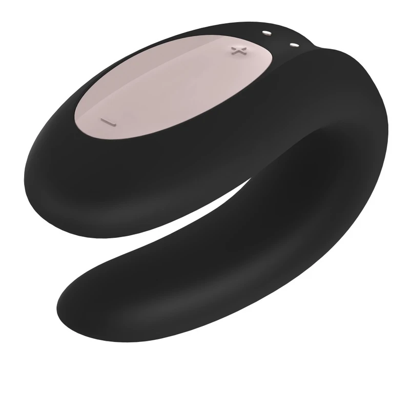 Double Joy vibrator (Black) - Satisfyer, vodootporan, kontrolisan aplikacijom