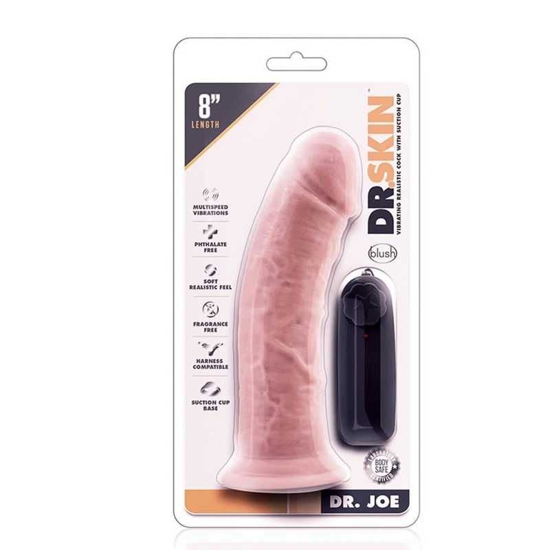Dr. Skin Dr. Joe 8-Inch Vibrirajući Penis sa Vakuumskim Postoljem
